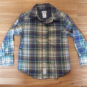 Carter’s 2T button down plaid long sleeve shirt